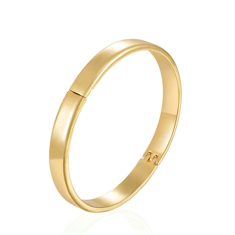 Bangle Bracelet | 14K Gold Plated Statement Jewelry | 60 mm